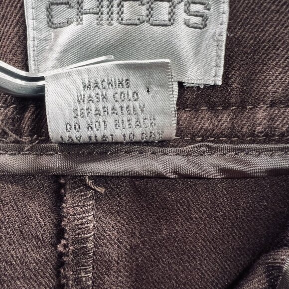Chicos Pants Womens 1.5 Brown Straight Leg Mid Rise Classic Fit Career Workwear - Picture 5 of 8